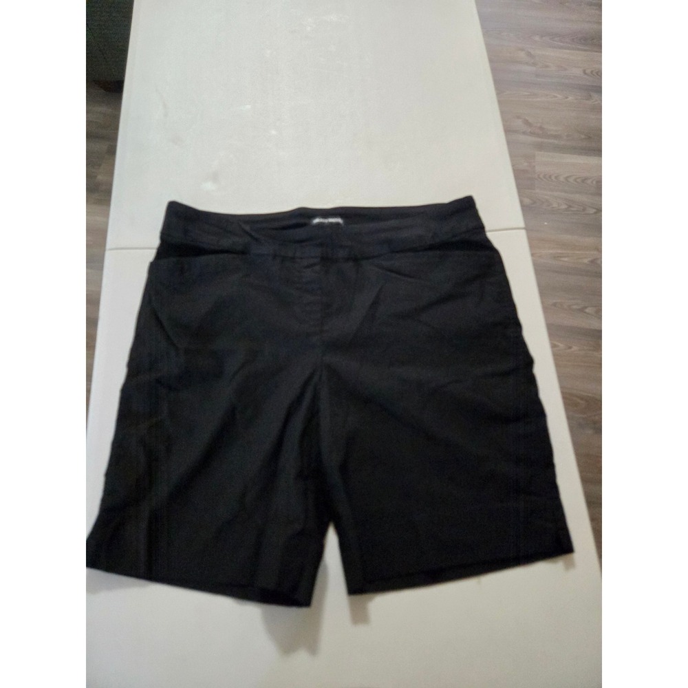 Hilary Radley Womens Black Pull On Bermuda Shorts Stretch Size XL